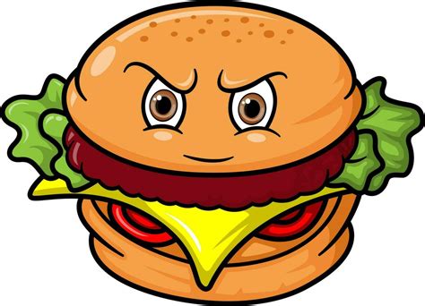 Angry burger cartoon mascot character 24612280 Vector Art at Vecteezy