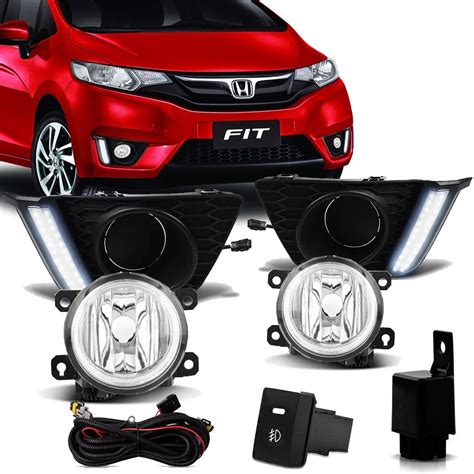 Kit Farol De Milha Honda Fit Led Drl Seta