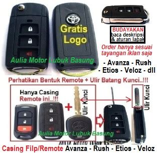 Jual Casing Rumah Kunci Lipat Flip Key Remote Logo Toyota All New