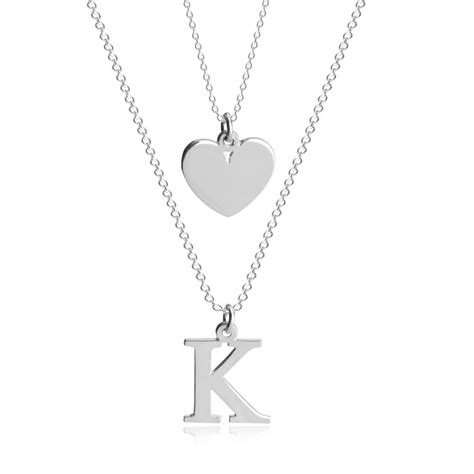 Heart Initial Layered Necklace