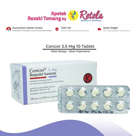 Jual Concor 5mg 1 Strip 10 Tablet Shopee Indonesia