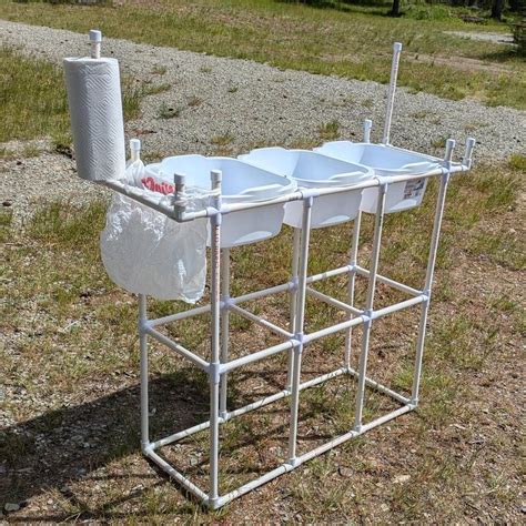 Tutorial How To Make A Camp Sinkdishwashing Station With Pvc In