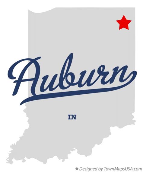 Map of Auburn, IN, Indiana