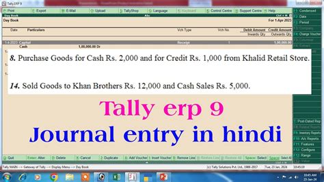 Journal Voucher Entry In Tally Erp 9 Journal Entry In Tally Journal