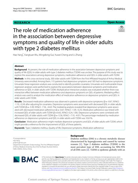 Pdf The Role Of Medication Adherence In The Association Between