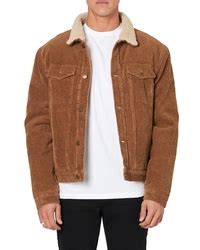 Rolla S Morrison Faux Shearling Collar Corduroy Jacket