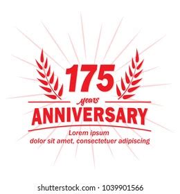 175 Years Anniversary Logo Vector Illustration Stock Vector (Royalty ...