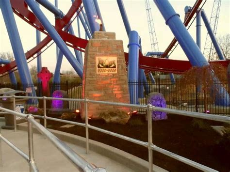 Son Of Beast Tombstone In Front Of Banshee Kings Island Kings