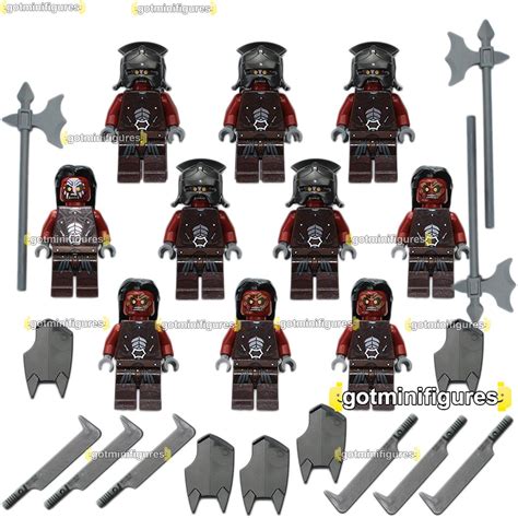 LEGO Lotr URUK HAI Army Warriors Lord of the Rings 10x minifigures ...