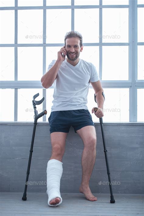 Man With Broken Leg Stock Photo By GeorgeRudy PhotoDune