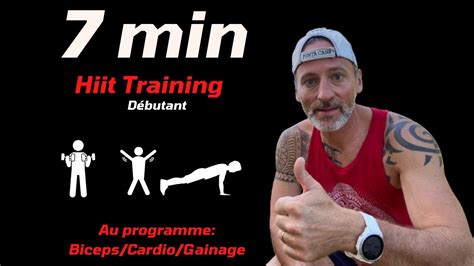 7 min Hiit Training débutant biceps ciseaux gainage YouTube