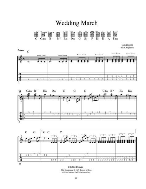 Guitar Sheet Music The Wedding March Music Classical