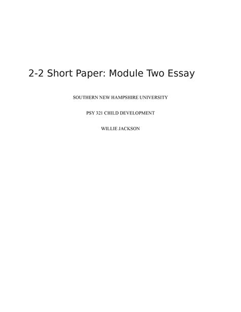 Short Paper Module Two Essay Short Paper Module Two Essay