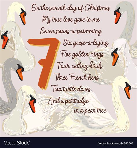 Twelve Days Of Christmas Seventh Day Seven Vector Image