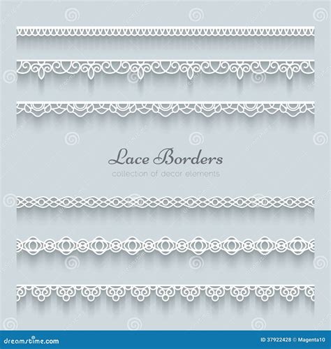 Set Of Lace Borders Stock Vector Illustration Of Delicate