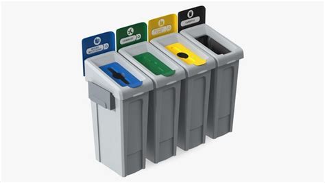 Modular Recycling Bins Set Model Turbosquid