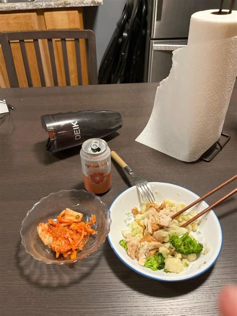 Costco Chicken Cauliflower Broccoli Kimchi Spindrift Dinner R
