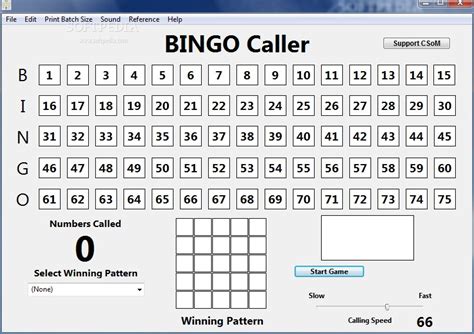 Bingo Call Sheet Printable