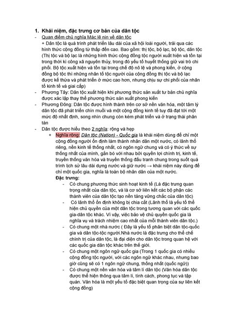 Bản Thuyết Trình Khái Niệm đặc Trưng Cơ Bản Của Dân Tộc 1ái Niệm đặc