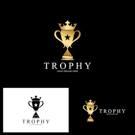 Premium Vector | Trophy logo design award winner championship trophy ...