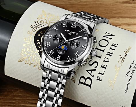 Luxury Brand Mens Military Sports Stainless Steel Kingnuos Quartz Watch ...