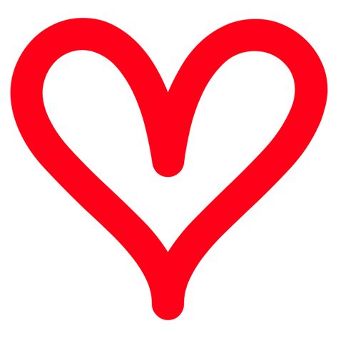 Heart Shape Outline On Transparent Background Png