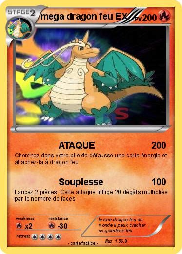 Pokémon Mega Dragon Feu Ex 2 2 Ataque Ma Carte Pokémon