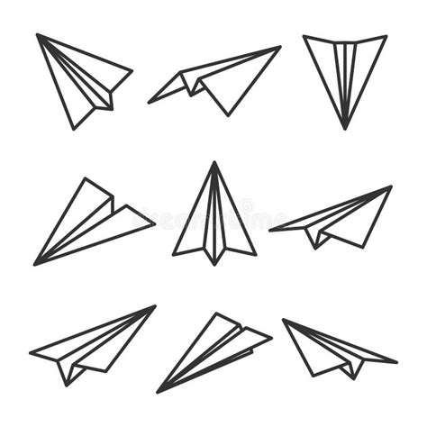 Various Hand Drawn Paper Planes Black Doodle Airplanes Aircraft Icon