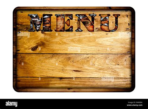 Wooden menu board Stock Photo - Alamy