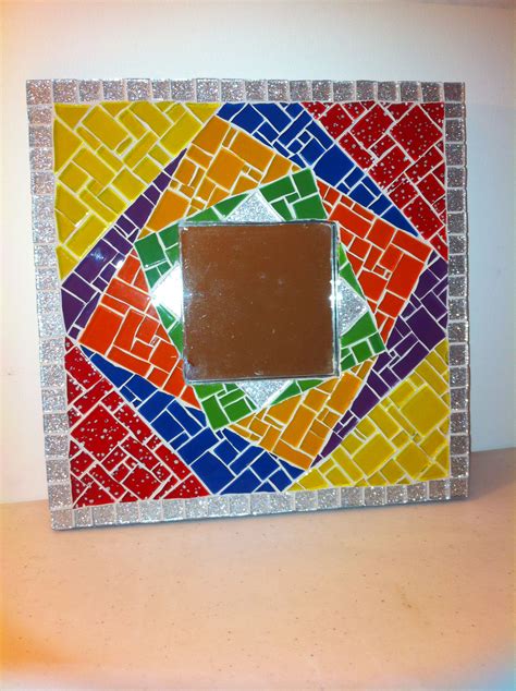 Small Mosaic Mirror Mosaic Frame Mirror Mosaic Mosaic Diy Mosaic Crafts Mosaic Glass Mosaic