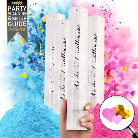 Buy Gender Reveal Confetti Cannon Pack Biodegradable Pink And