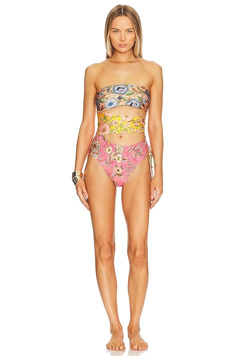 Zimmermann Junie Lace Up One Piece In Spliced Revolve