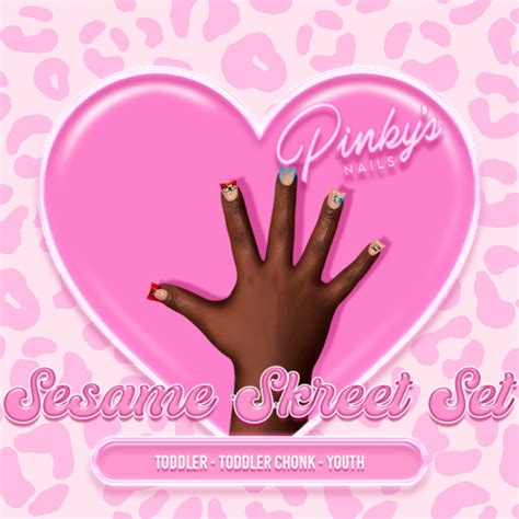 Second Life Marketplace Pinky S Nails Sesame Skreet Set Youth