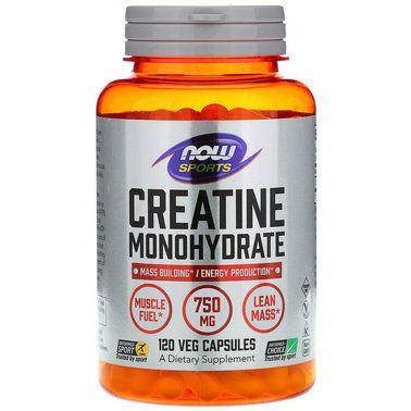 Купить Креатин, Creatine Monohydrate, Now Food, Sports, 750 мг, 120 ...