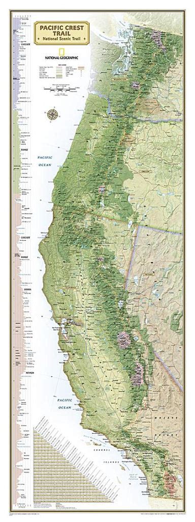 Buy Map Pacific Crest Trail Boxed Wall Map By National Geographic Yellowmaps Map Store