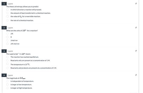 Solved 1 Point The Theory Of Entropy Allows You To Predict