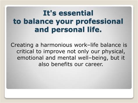 How To Improve Your Work Life Balance Ppt