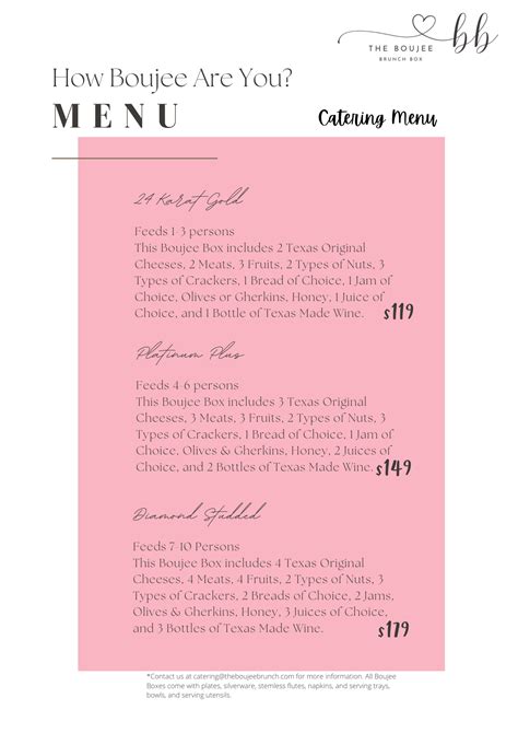 Menu — The Boujee Brunch Box