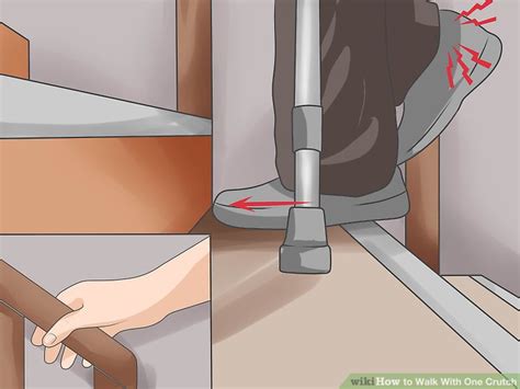 How To Walk With One Crutch Steps With Pictures Wikihow