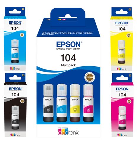 Original Epson 104 Patronen Nachfüll Refill Flaschen Druckerpatronen