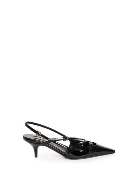 Miu Miu Kitten Heel Slingback Pump In Black Lyst