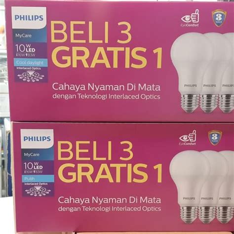 Jual PHILIPS LAMPU LED MYCARE 10W PAKET LED BULB 10 WATT ISI 4 PUTIH Di