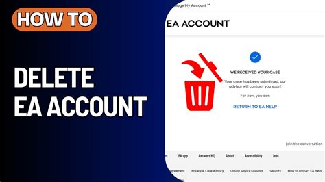 How To Delete Ea Account Youtube