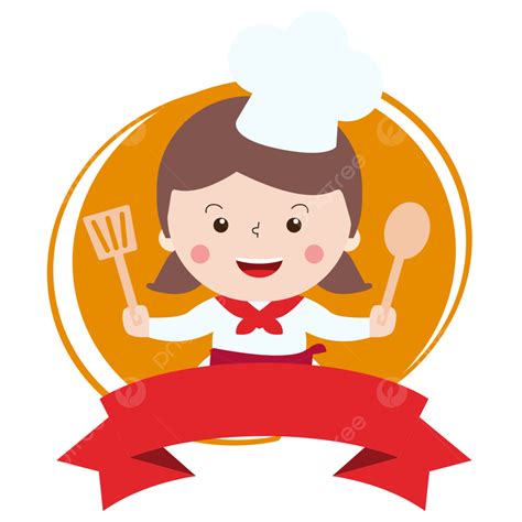 Gambar Chef Kartun Stiker Logo Spanduk Seni Vektor Kartun Koki Logo