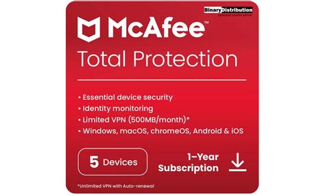 One Year Mcafee Total Protection For One Or Five Devices Groupon