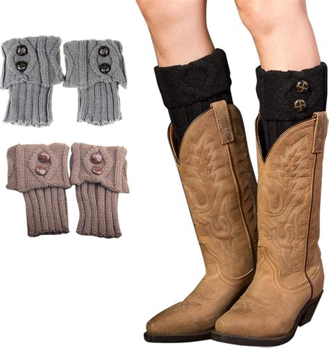 3 Pairs Women Knit Thermal Leg Warmers Soft Knitted Twist Boot Cuffs