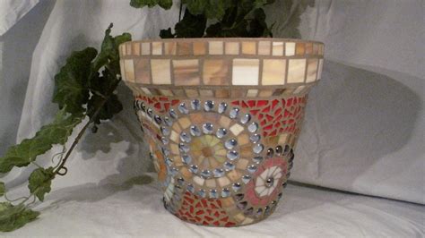 New Terracotta Handmade Mosaic Flower Potplanter Por Nkrnmosaics