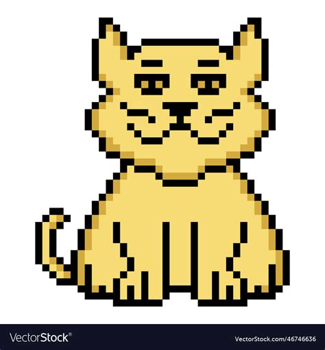 Cat In Pixel Art Royalty Free Vector Image Vectorstock