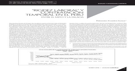 Rigidez Laboral Y Contrataci N Temporal En El Per Trabajodigno Pe Wp