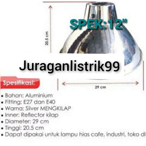 Jual Kap Lampu Gantung Industri Kilap Jumbo Reflektor